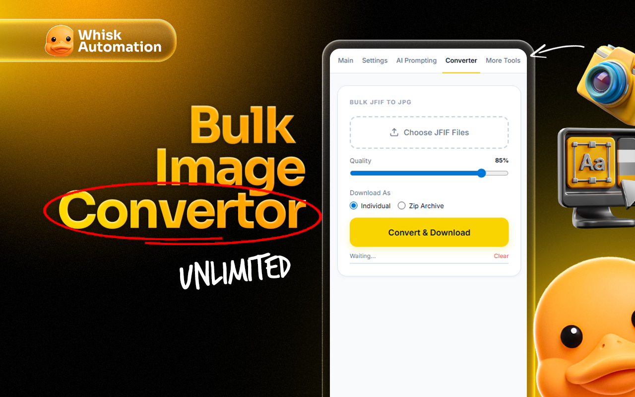 Whisk Automation for bulk image generation & Auto prompt for Whisk AI chrome谷歌浏览器插件_扩展第2张截图