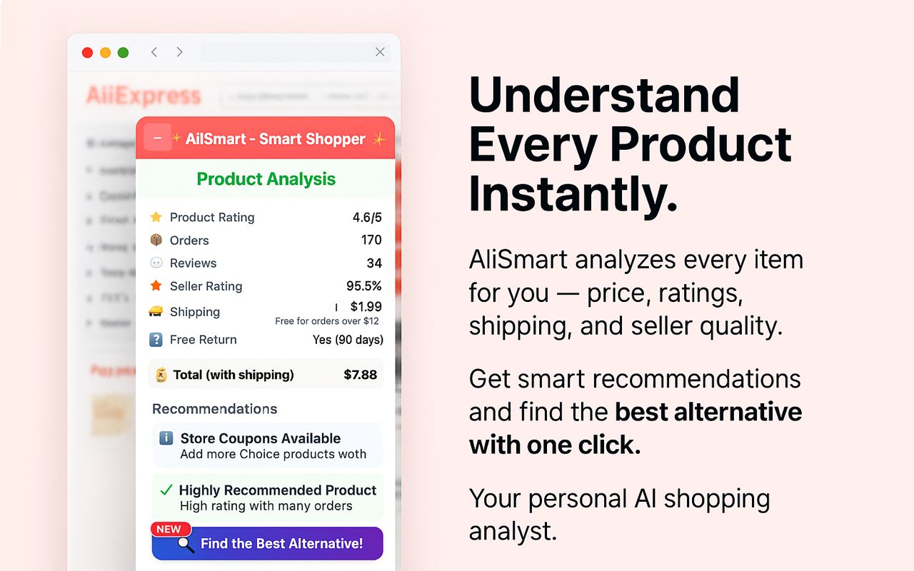 AliSmart: AliExpress AI Finder, Tracker & Coupons - 截图 4