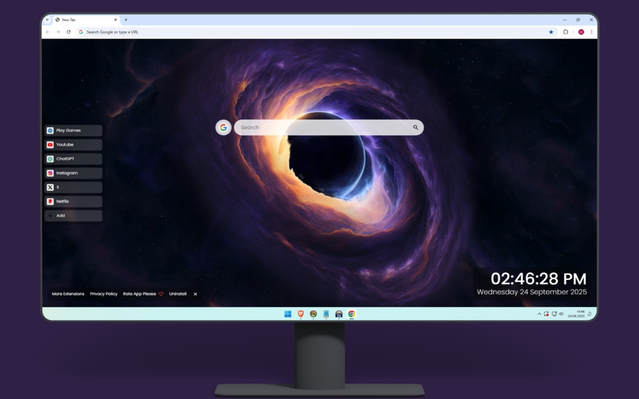 Sci-Fi Black Hole Live Wallpaper chrome谷歌浏览器插件_扩展第3张截图
