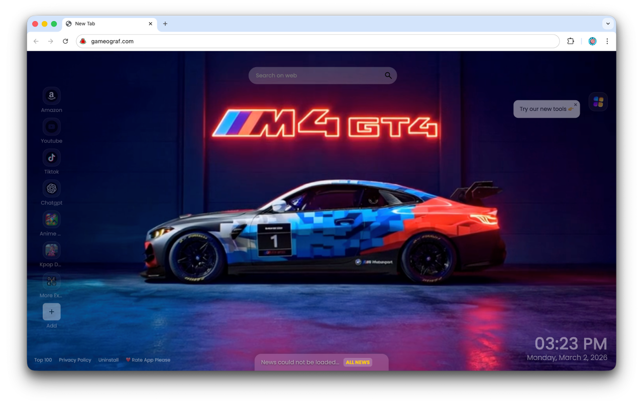 BMW M4 GT4 Live Wallpaper chrome谷歌浏览器插件_扩展第5张截图