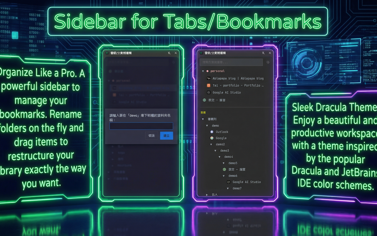 标签页/书签侧边栏 chrome谷歌浏览器插件_扩展第2张截图