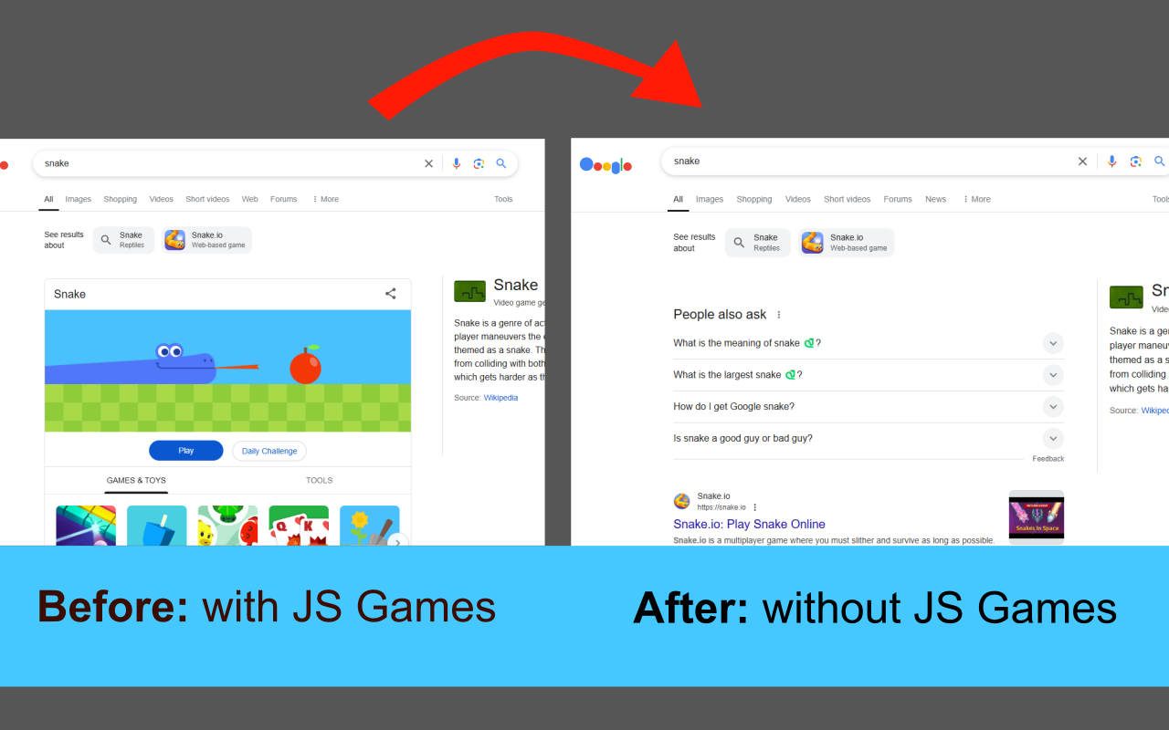 Hide Search Games chrome谷歌浏览器插件_扩展第1张截图
