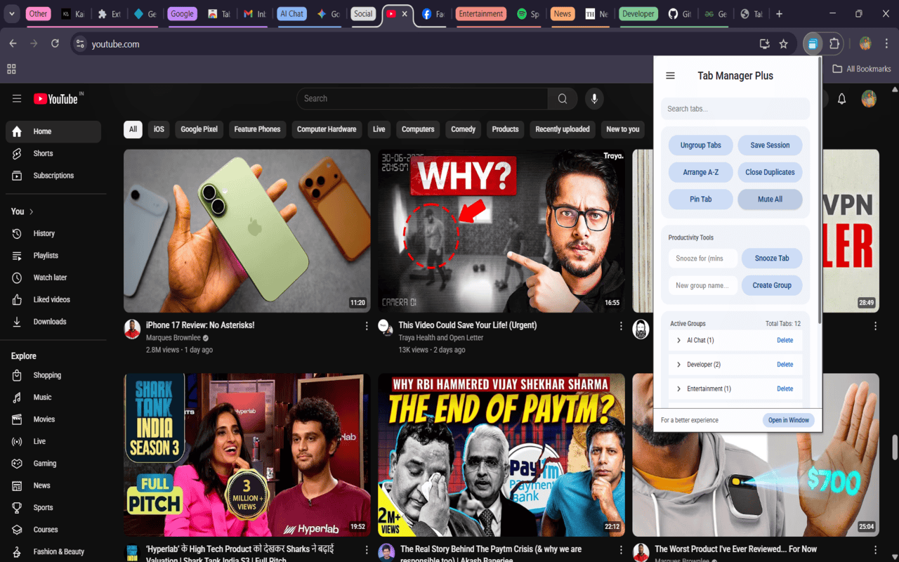 Tab Manager Plus chrome谷歌浏览器插件_扩展第1张截图