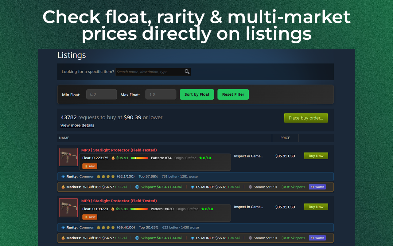 CS2 Float Checker - Trade, Track & Invest | SteamLedger - 截图 2