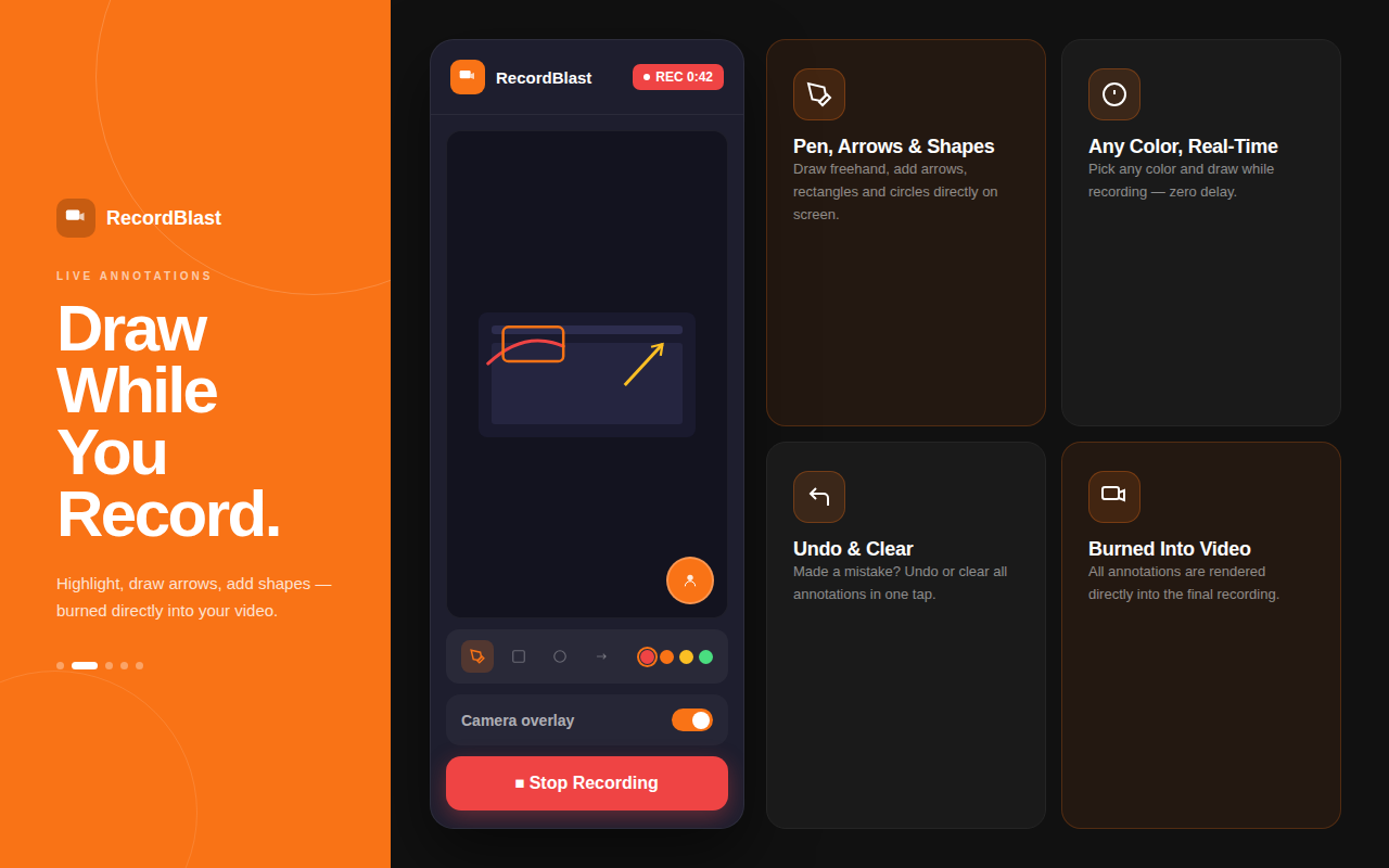 RecordBlast — 强大的屏幕录制工具 - 截图 3