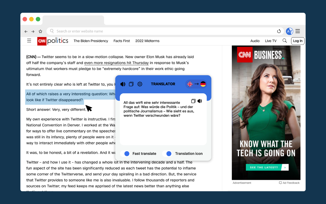 Quick Translate: Reading & writing translator - 截图 2
