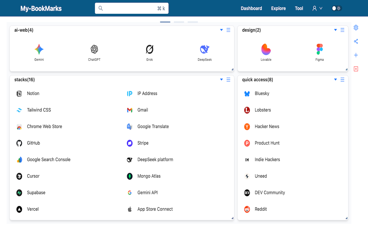 Bookmark Dashboard - 你的每日书签工作空间 - 截图 2