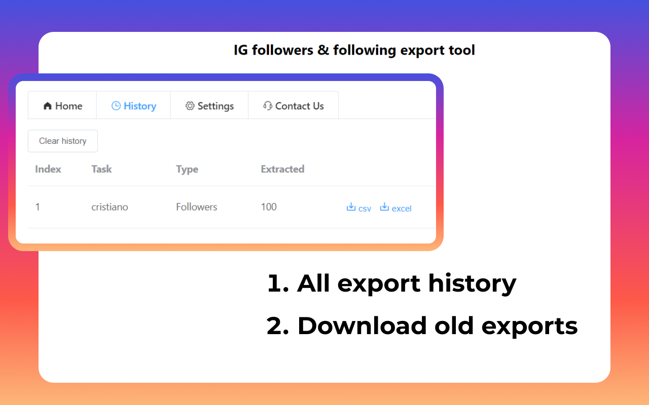 IG Exporter & Scraper: 将Instagram关注者和关注数据导出到列表 - 截图 4