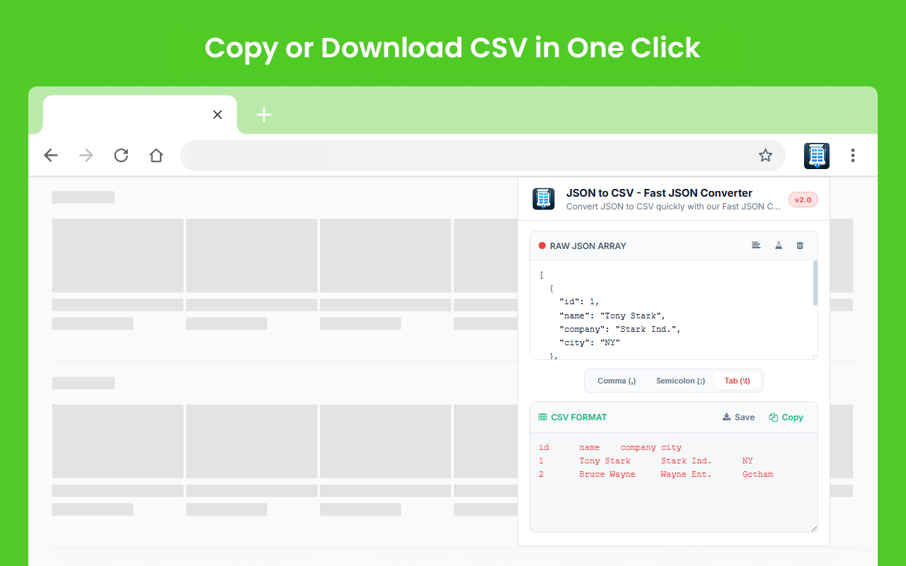 JSON to CSV - Fast JSON Converter - 截图 2