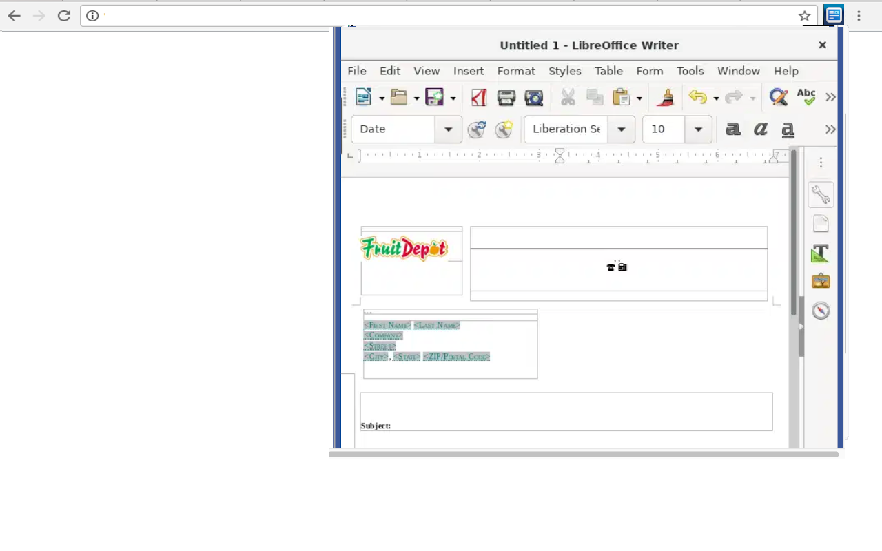 LibreOffice writer 在线 - 截图 2