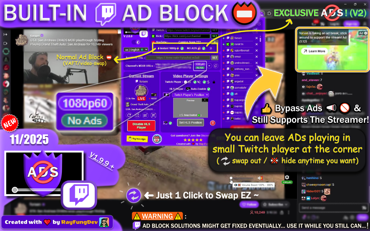 Twitch HLS 播放器 (无广告) - 截图 1