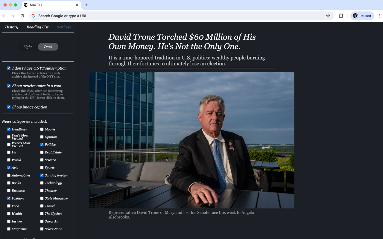The New York Times Headlines New Tab - 截图 4