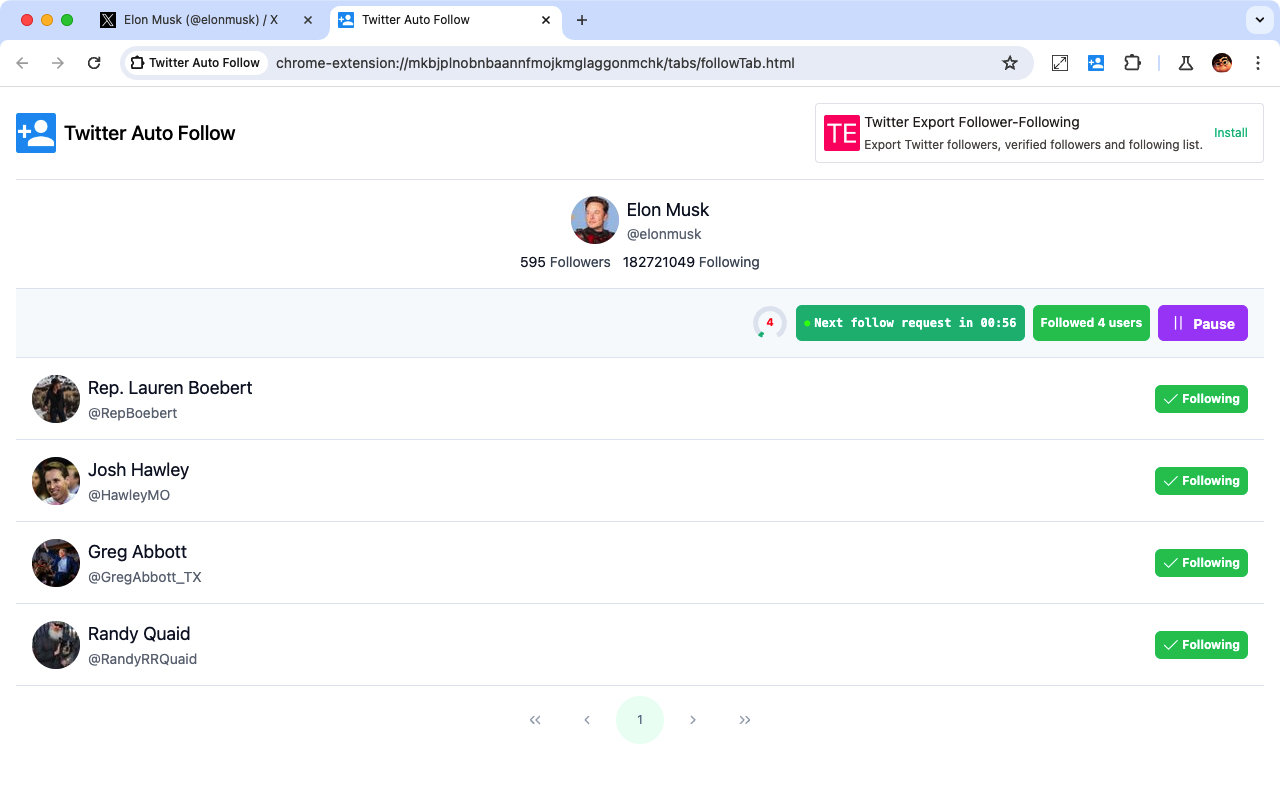 Twitter 自动关注取关 - 截图 2