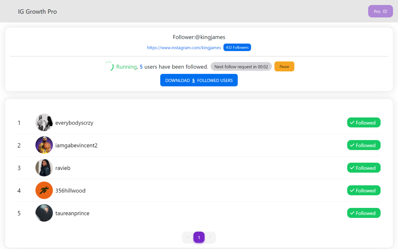 IG自动关注者 - 自动关注 / 取消关注 - 截图 4