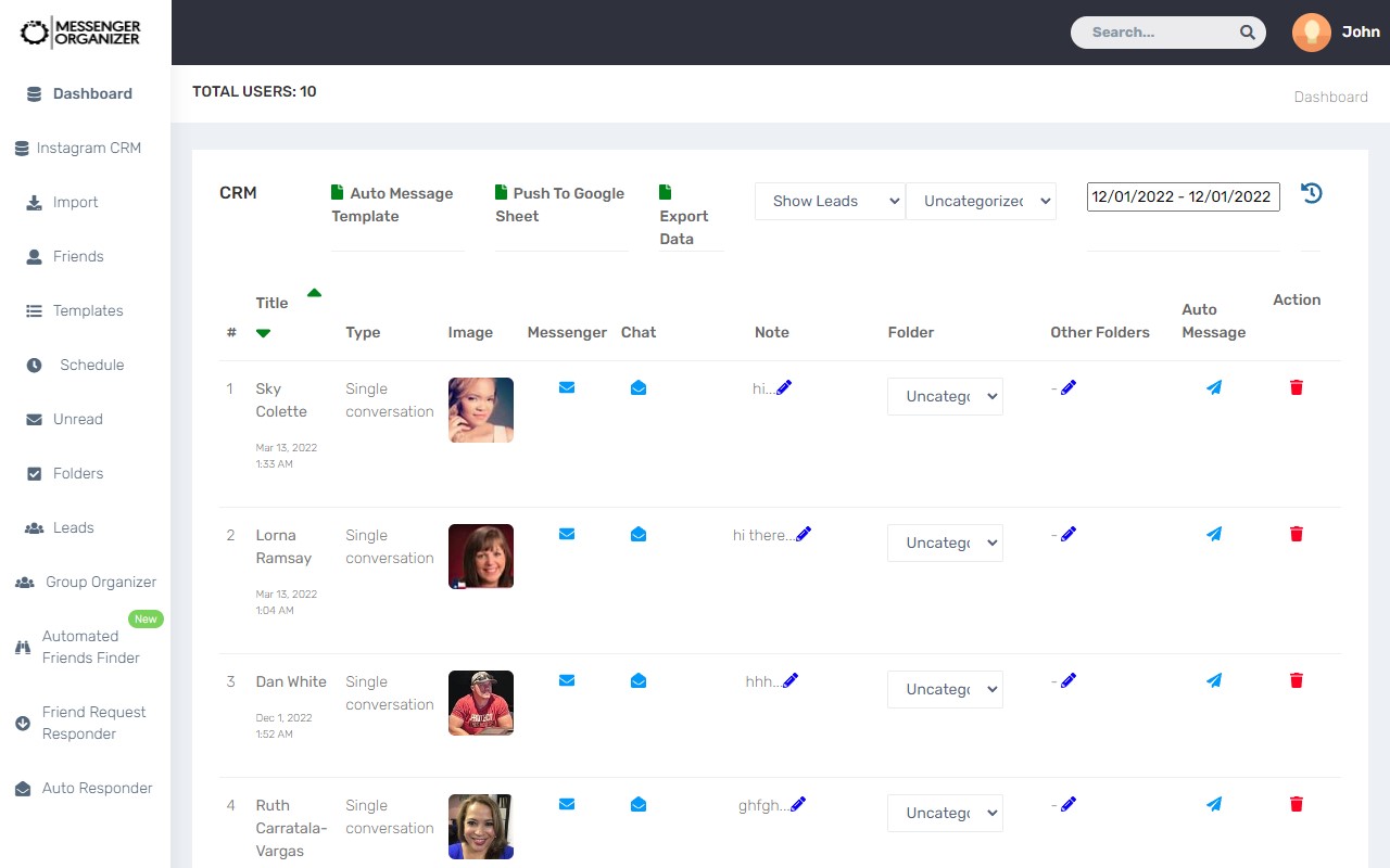Messenger Organizer - 截图 2