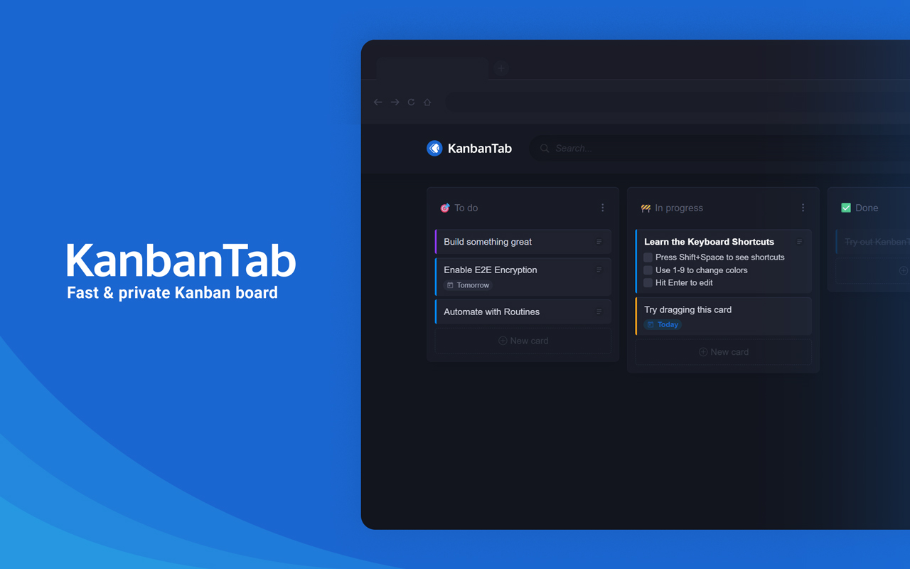 KanbanTab — New Tab To-Do List - 截图 2