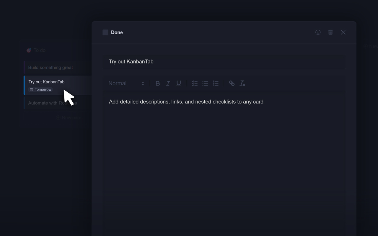 KanbanTab — New Tab To-Do List - 截图 3