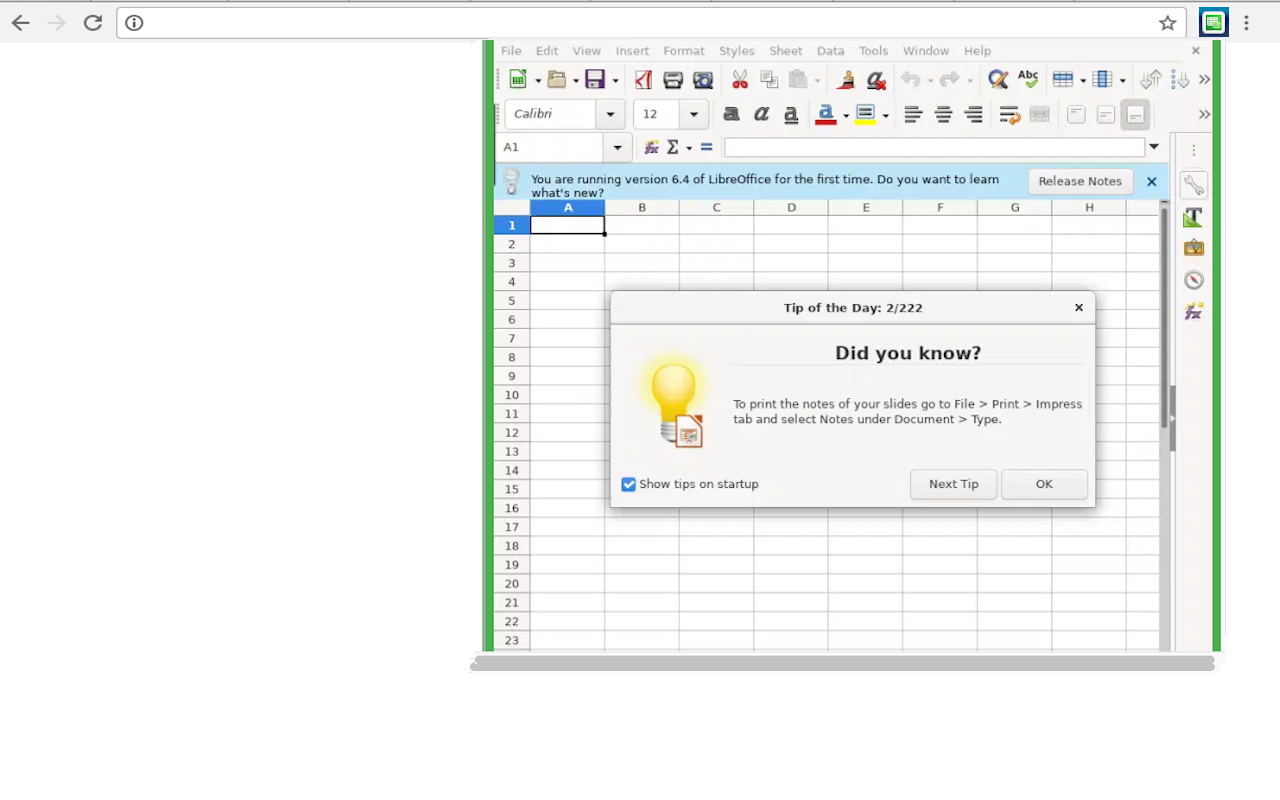 LibreOffice Calc 在线 - 截图 2