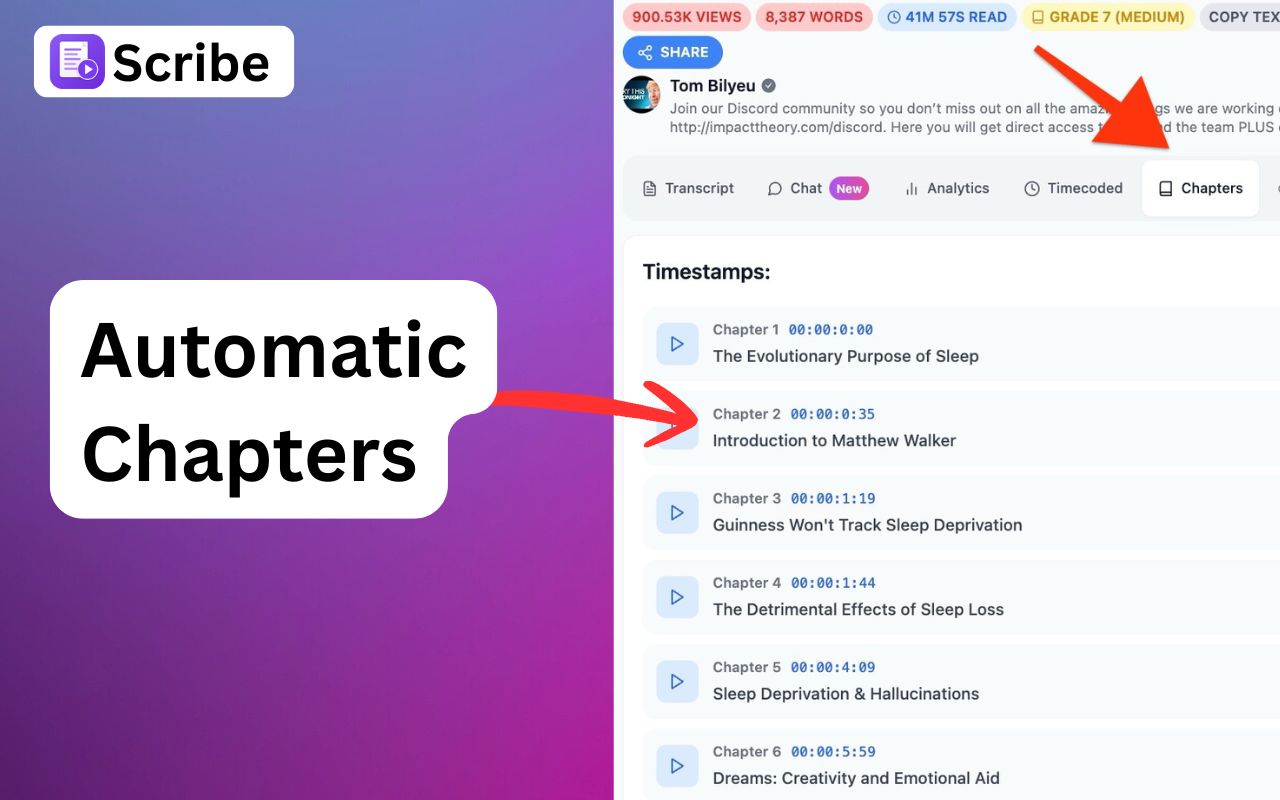 Transcribe & Chat to Videos | Scribe - 截图 3