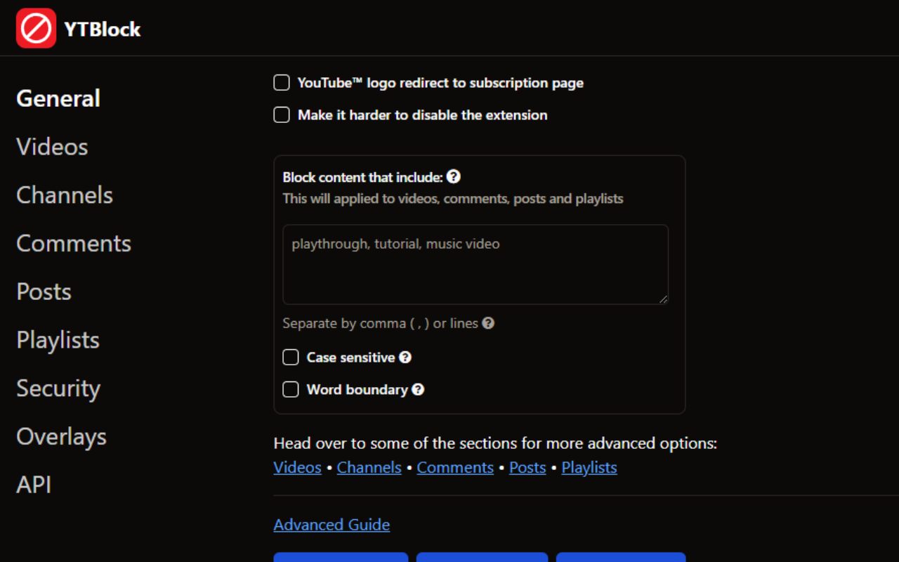 YTBlock - Block any content from YouTube™ - 截图 1