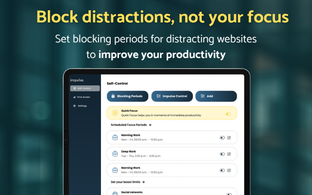 Impulse – Website Blocker, Screen Time & Focus Control - 截图 4