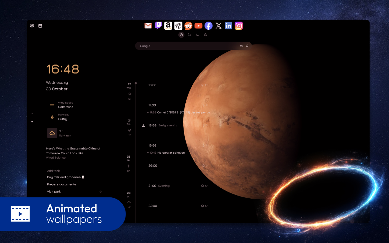AI New Tab: Calendar, Tasks, ChatGPT - 截图 1