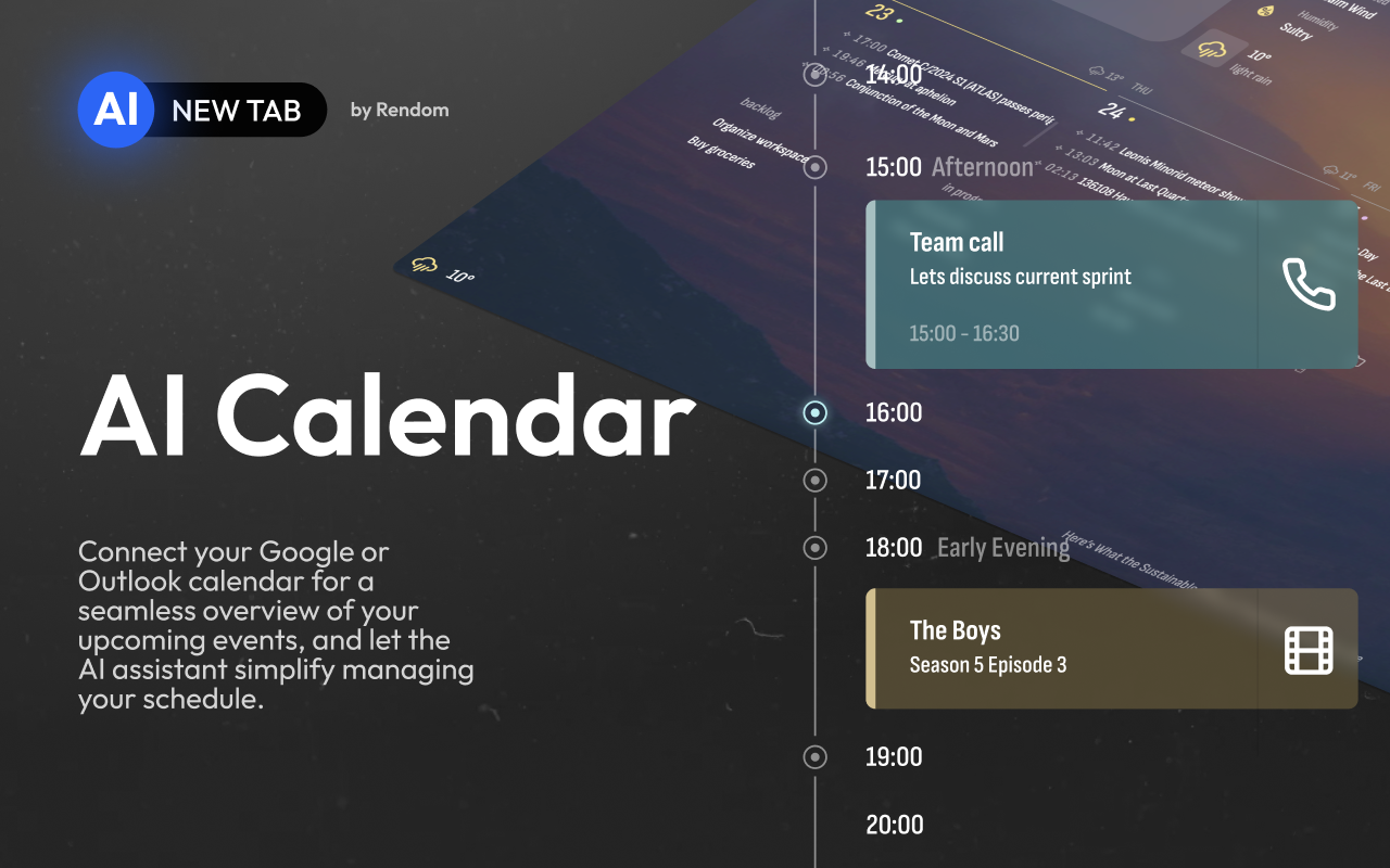 AI New Tab: Calendar, Tasks, ChatGPT - 截图 4