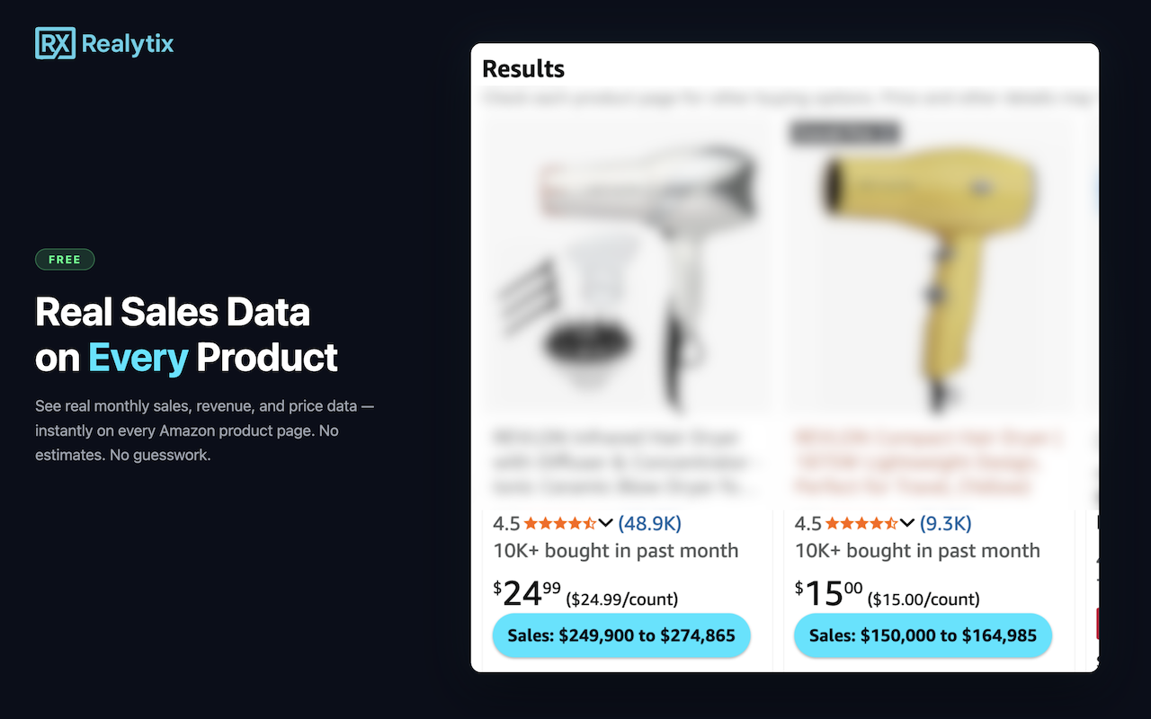 Realytix - Amazon Product Research Tool - 截图 3