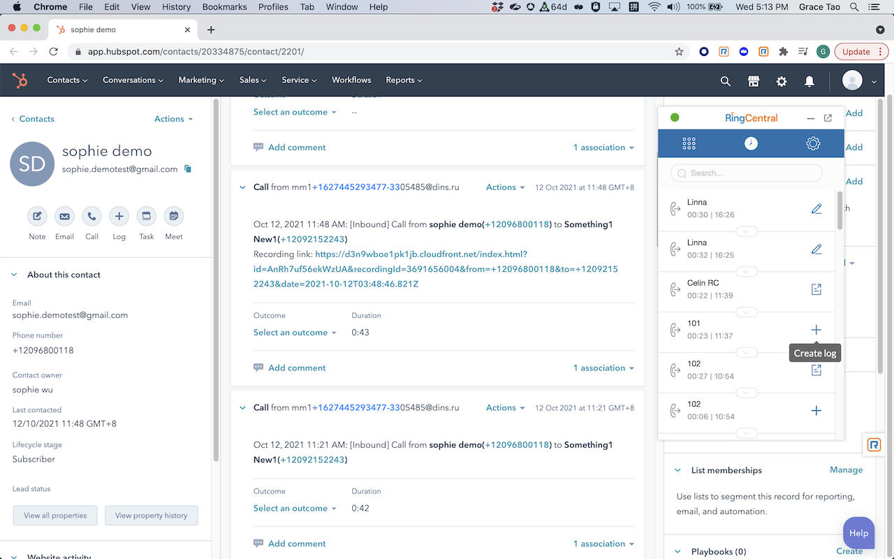 RingCentral for HubSpot - 截图 2