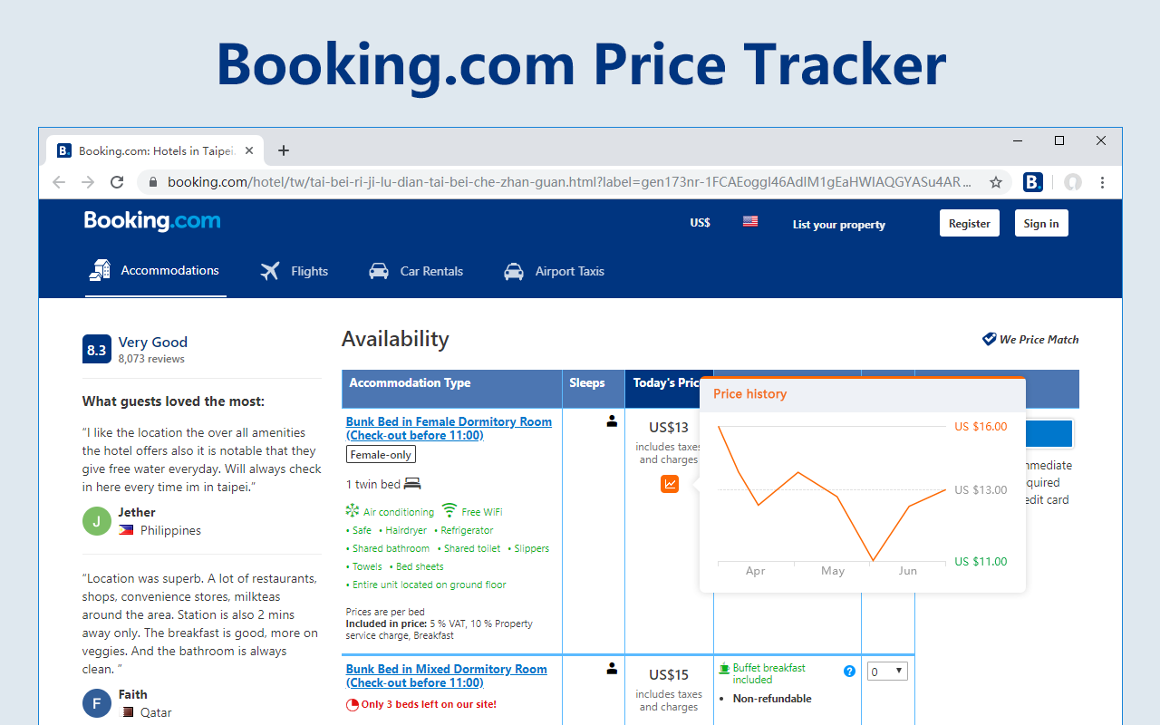 Booking.com缤客价格历史 - 截图 1