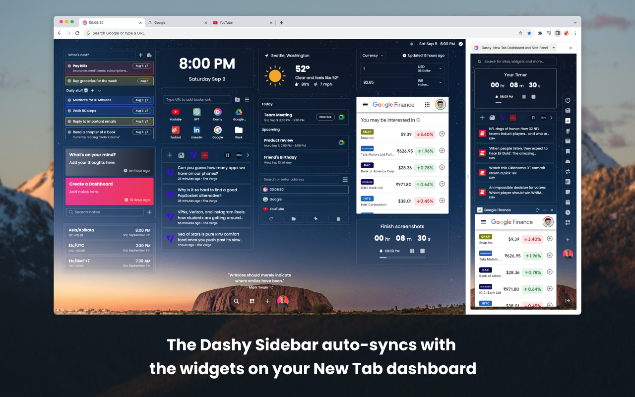 Dashy New Tab Dashboard and Side Panel - 截图 2