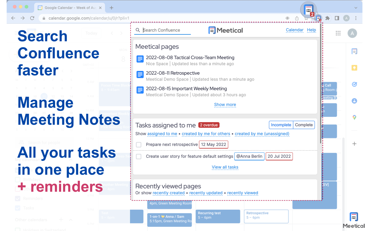 Confluence Chrome Extension - Meetical - 截图 3