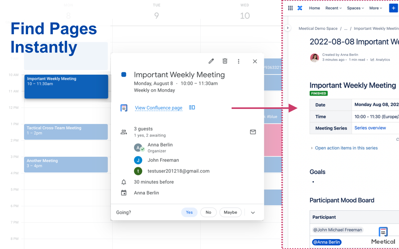 Confluence Chrome Extension - Meetical - 截图 5