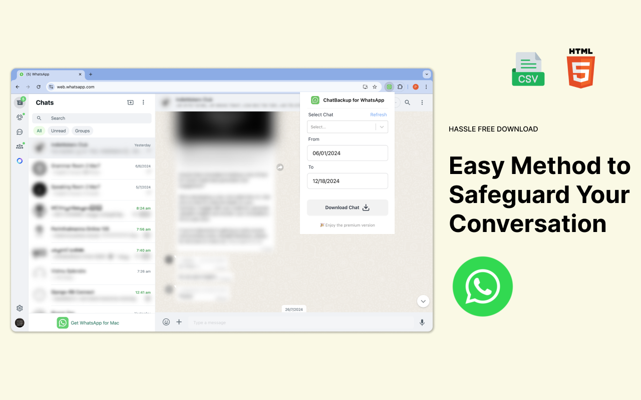ChatBackup for WhatsApp - Download WhatsApp chat history from PC - 截图 1