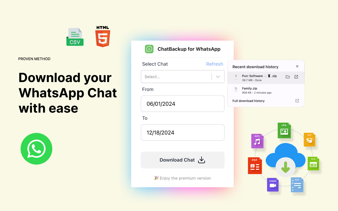 ChatBackup for WhatsApp - Download WhatsApp chat history from PC - 截图 2