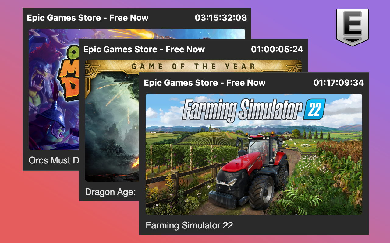Epic Games Store - Free Games Reminder - 截图 1