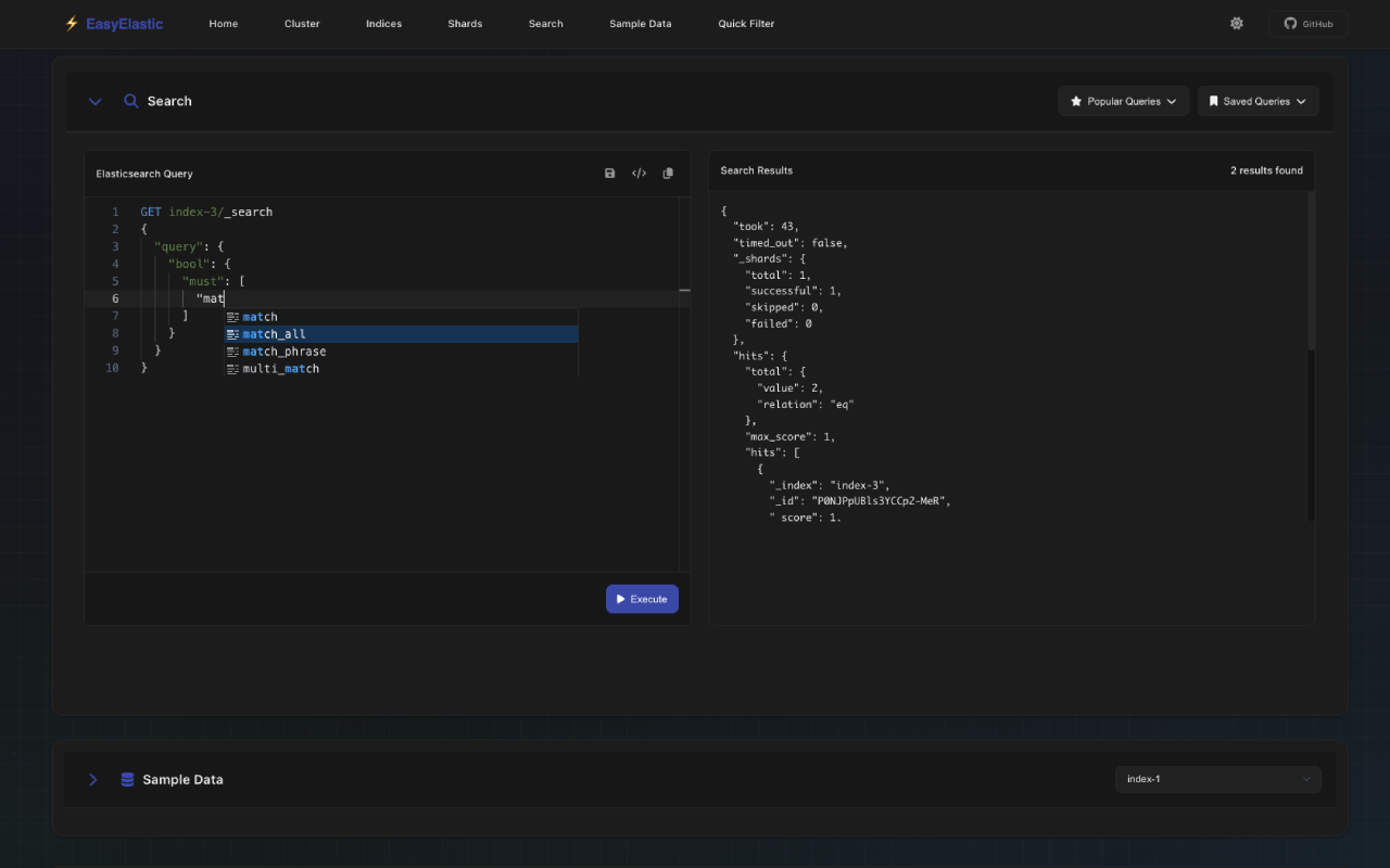 EasyElastic - Elasticsearch UI - 截图 1