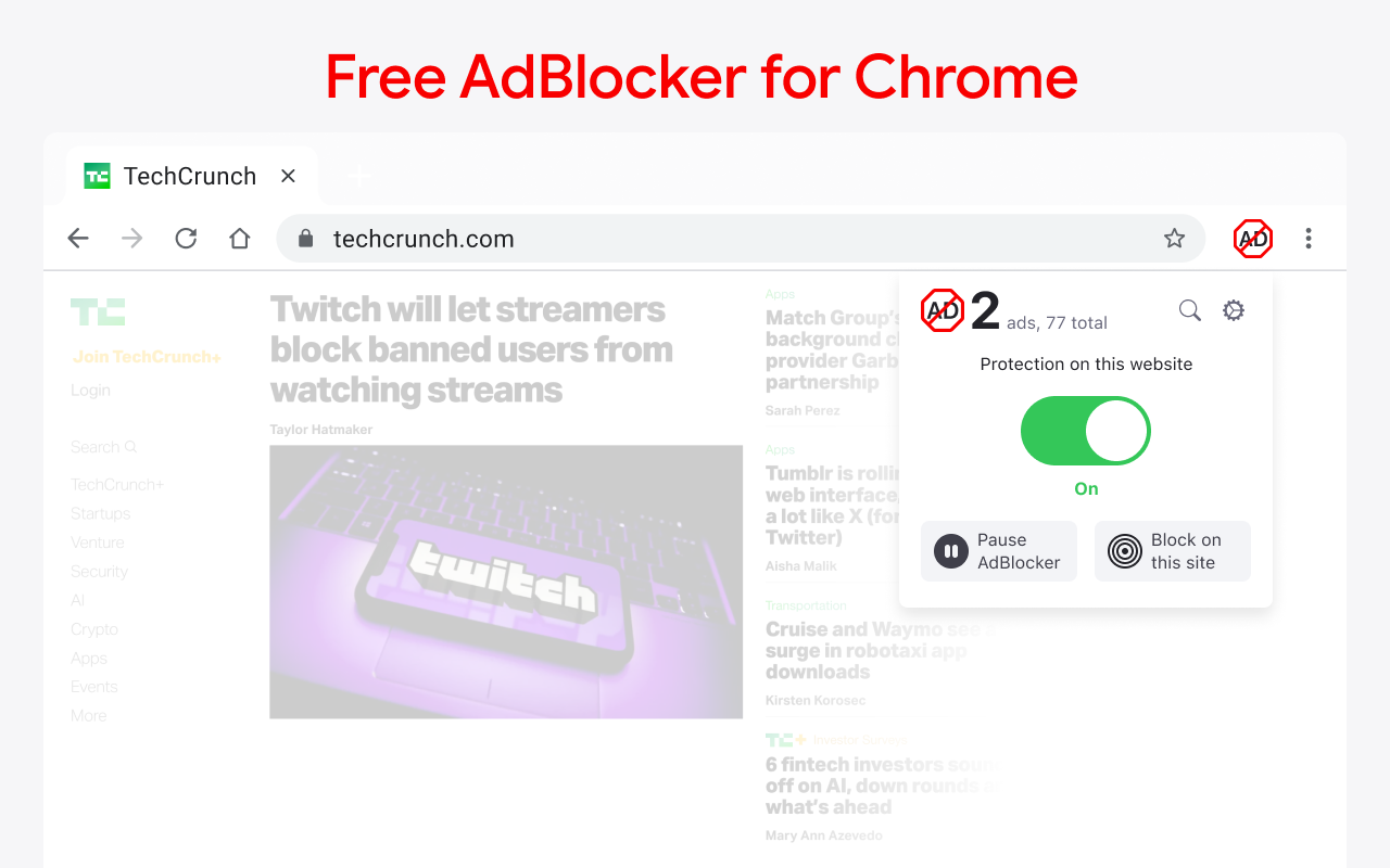 Adblock高级版 - Chrome和YouTube广告拦截器 - 截图 2