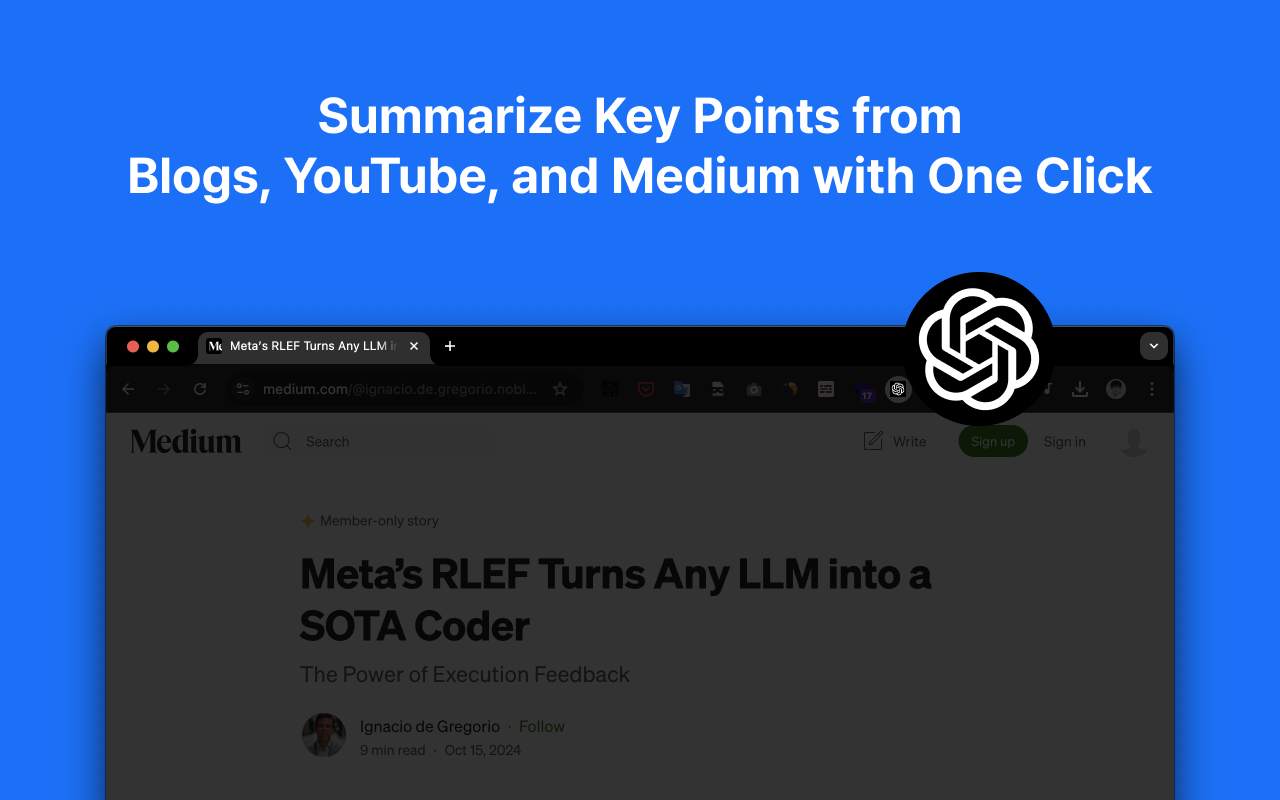 ChatPage - 无限YouTube摘要 | ChatGPT 5, Claude, Gemini完美支持 - 截图 2