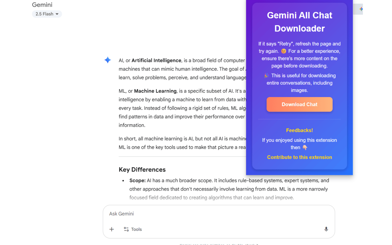 Gemini All Chat Downloader - 截图 2