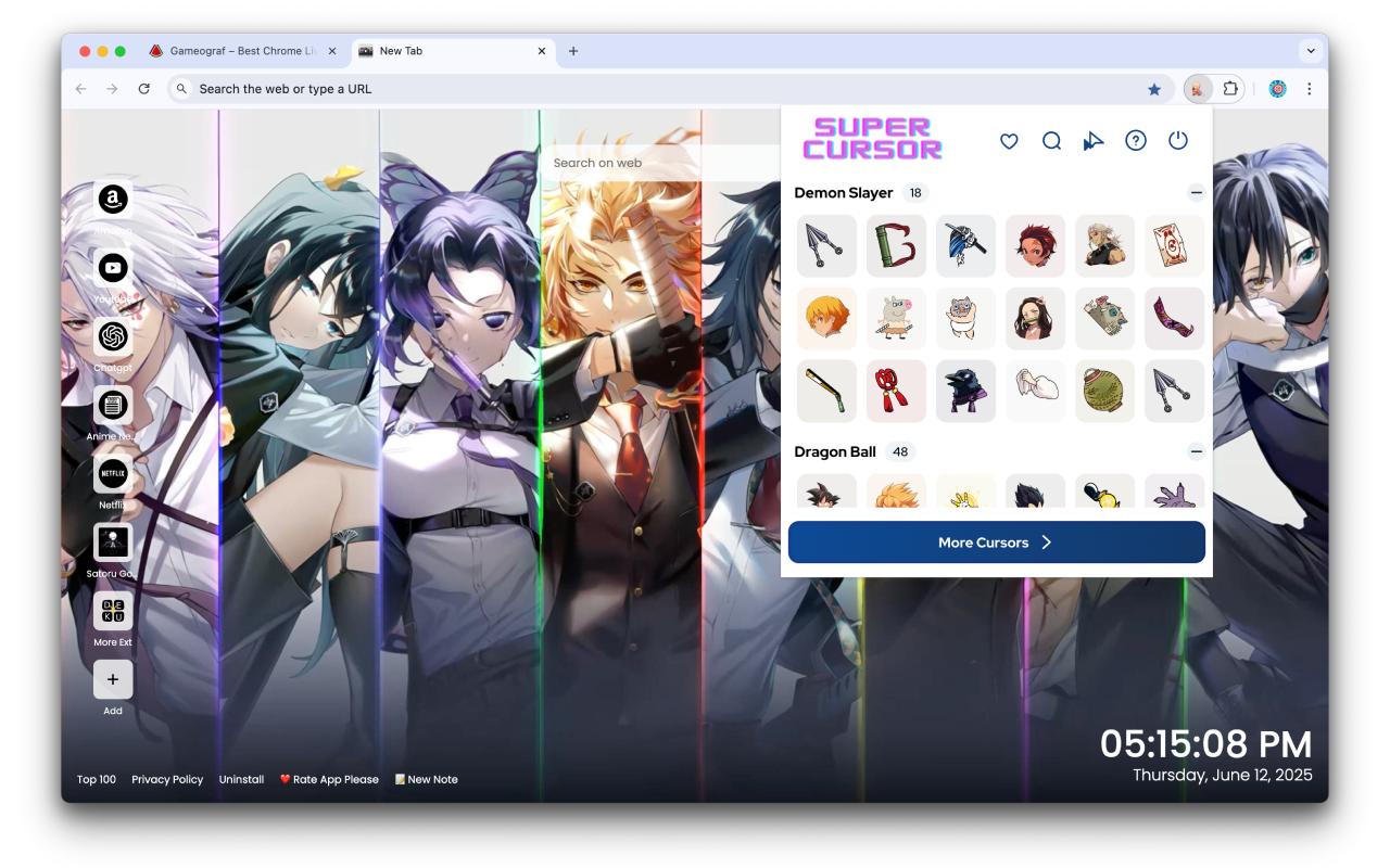 Anime Cursor - Custom Cursor for Chrome™ - All in One Anime Cursors - 截图 1