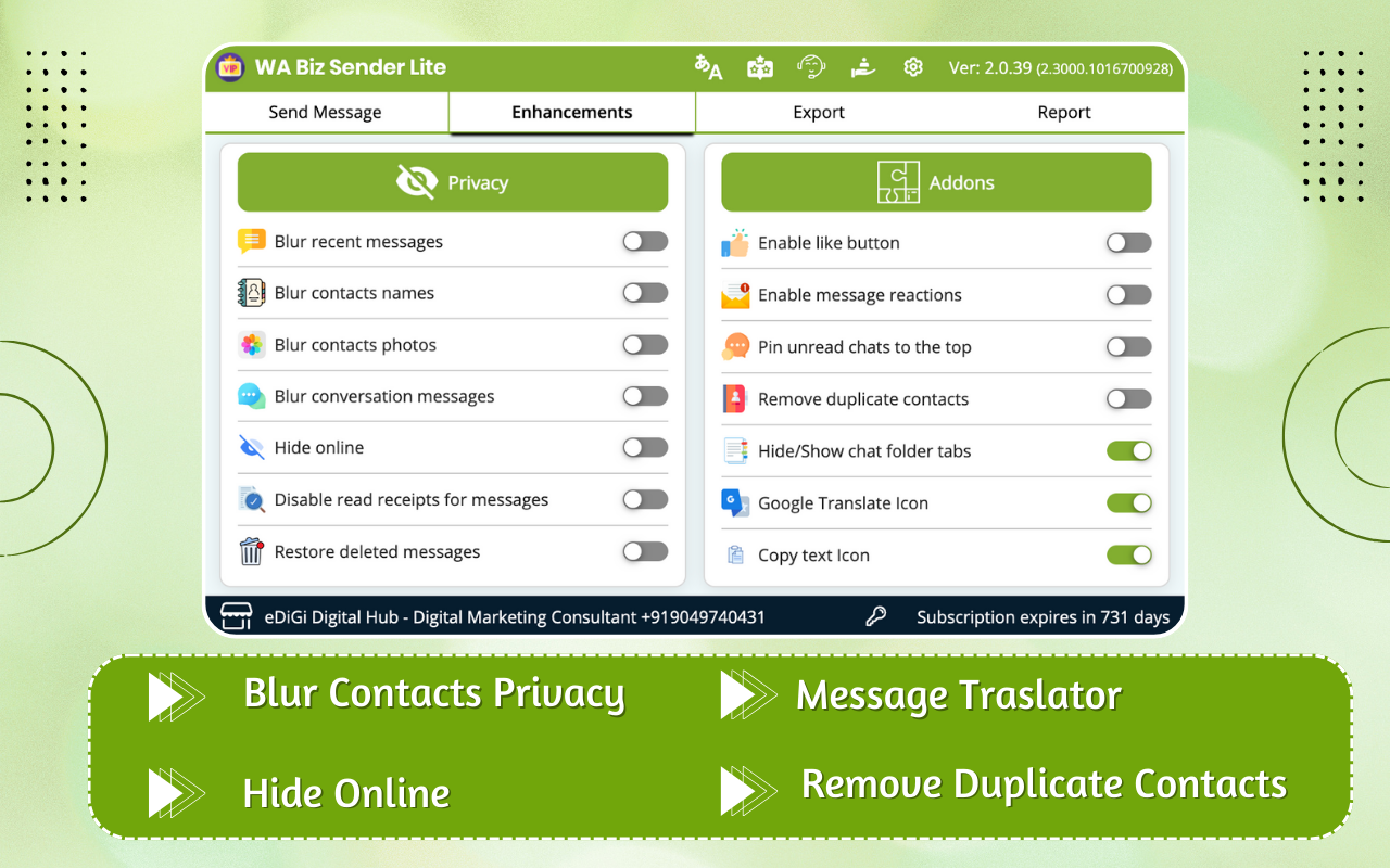 WABiz Free Bulk Sender (Lite) - 截图 4