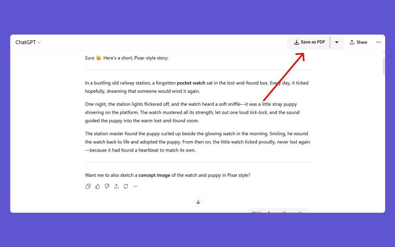ChatGPT 转 PDF、Word、Markdown 和 Google Docs - 截图 1