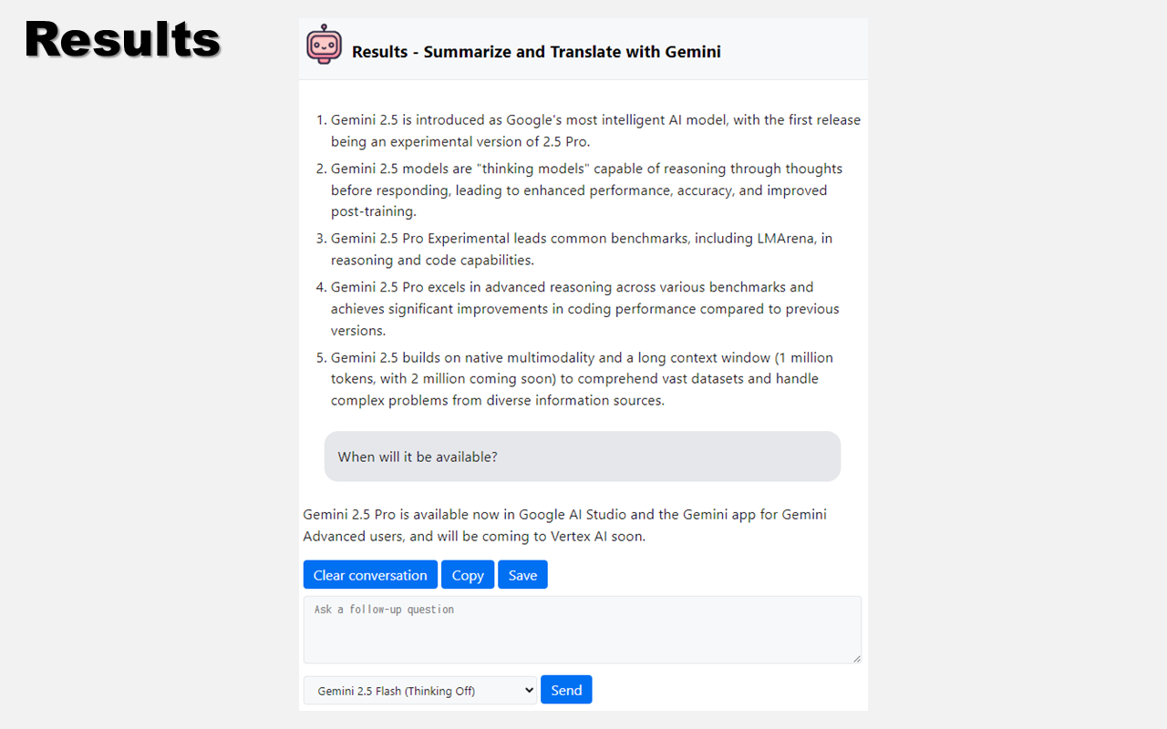使用 Gemini 总结与翻译 - 截图 2