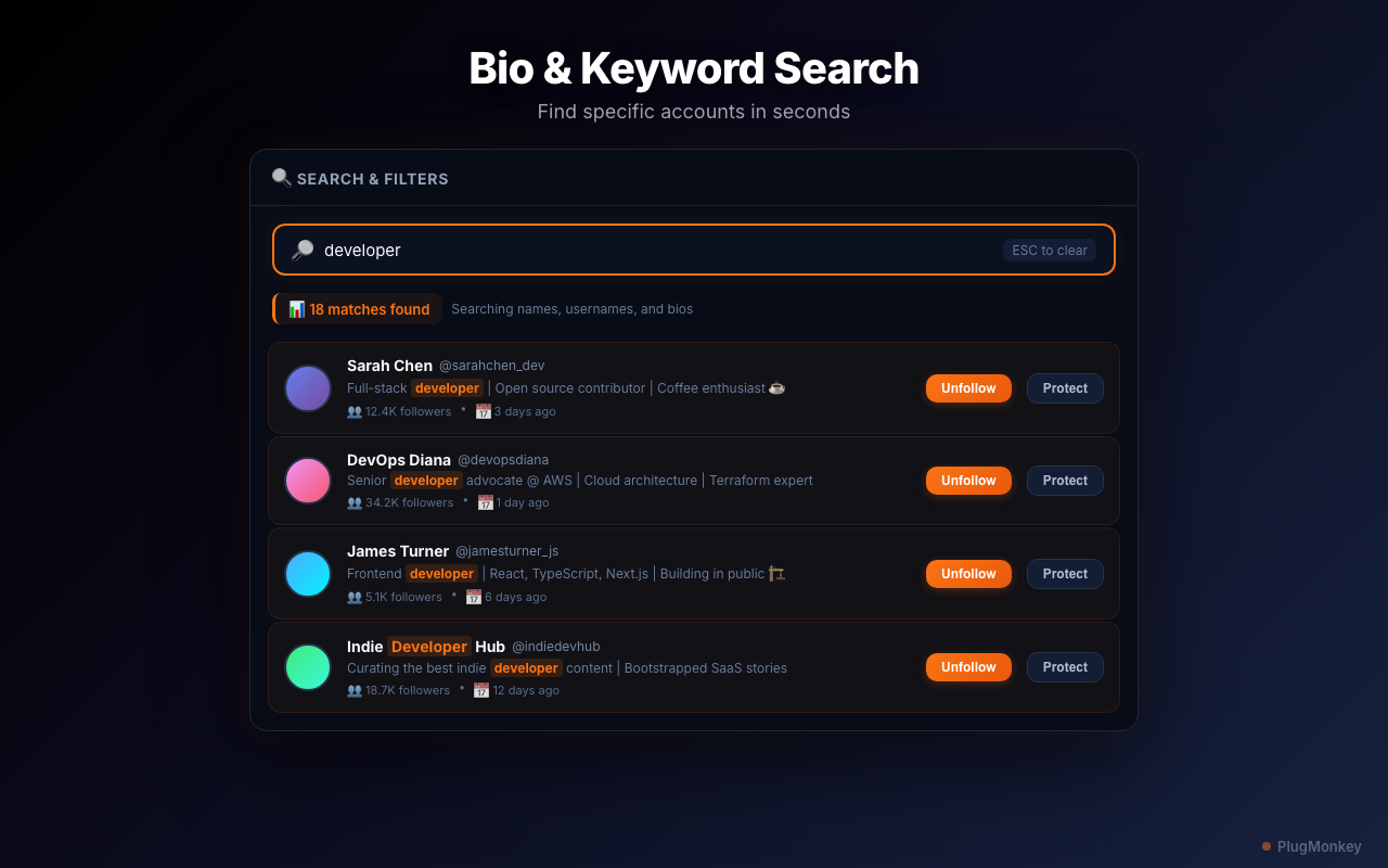 X Unfollow Pro - Search, Filter & Unfollow Twitter Accounts - 截图 2