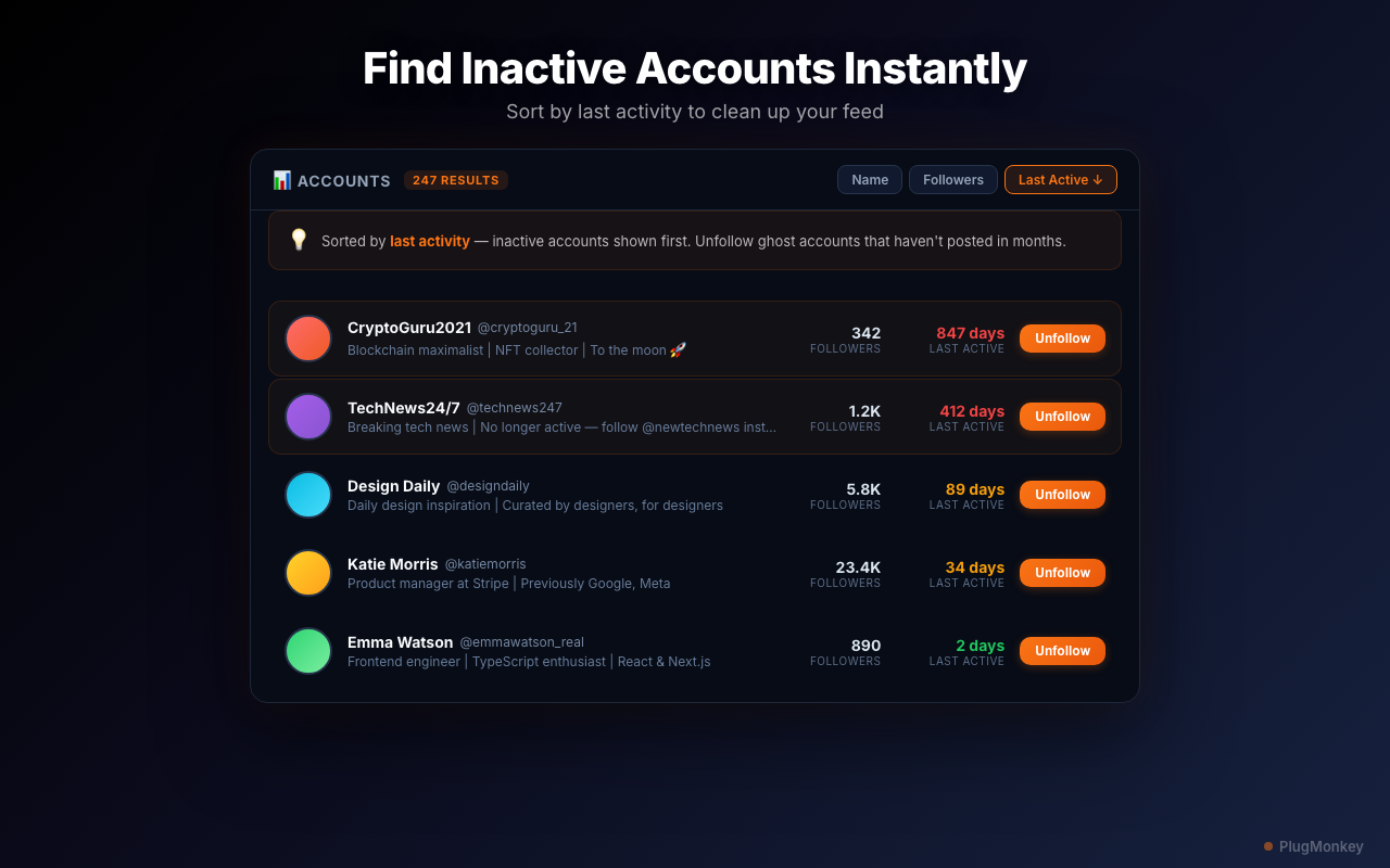 X Unfollow Pro - Search, Filter & Unfollow Twitter Accounts - 截图 5