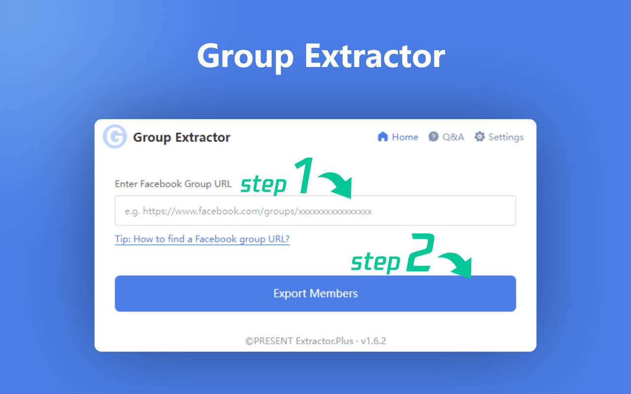 Facebook群组提取器和导出群组成员 - extractor.plus - 截图 2