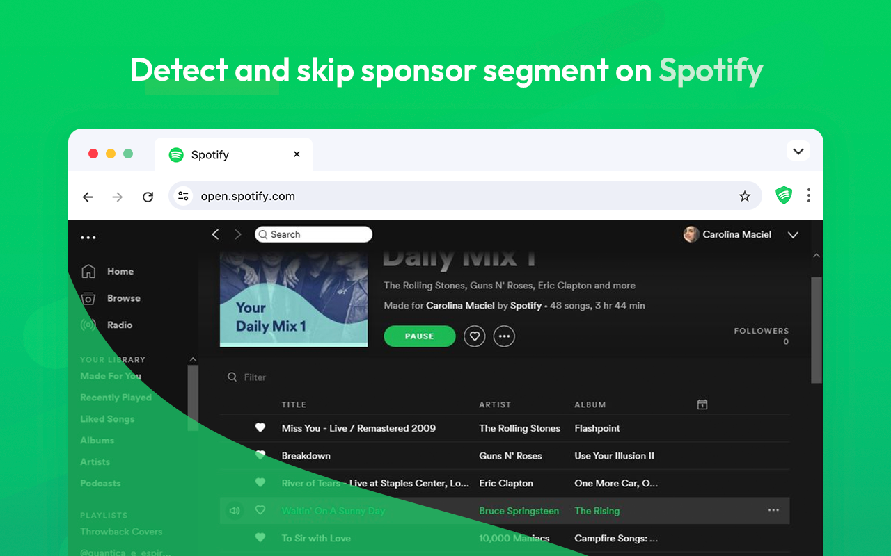 Spotify的adblock - 跳过音乐中的广告 - 截图 3