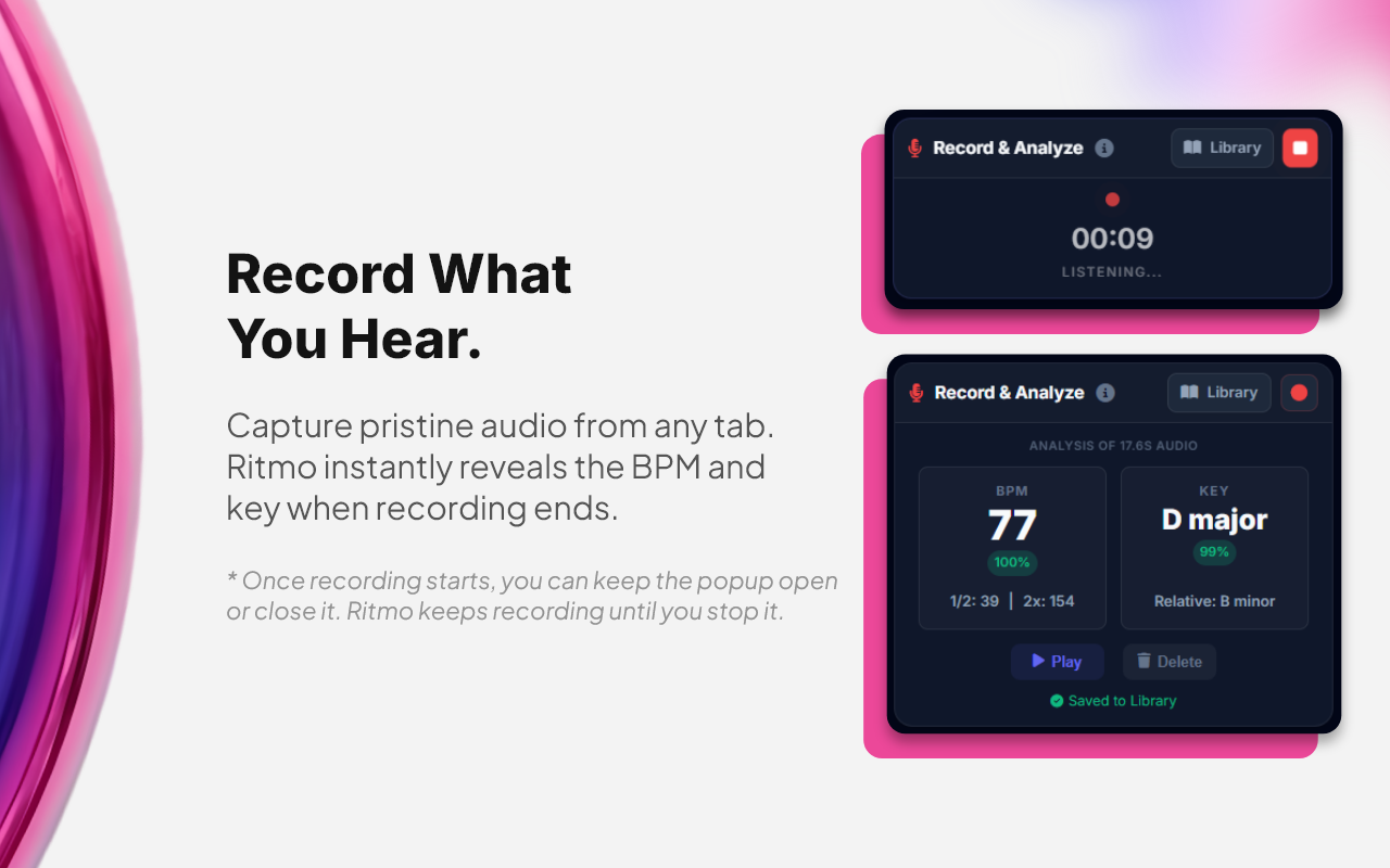 Ritmo - Tab Audio Capture & BPM/Key Analyzer - 截图 4