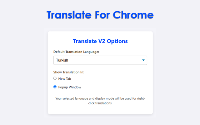 Translate For Chrome Extension - 截图 1